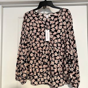 Popsugar Floral Print Peplum Blouse